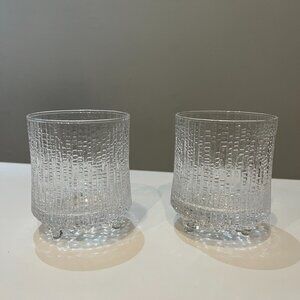 Pair of Iittala Ultima Thule Drinking Glass, Whisky Glass, The Rocks, Tapio Wirr